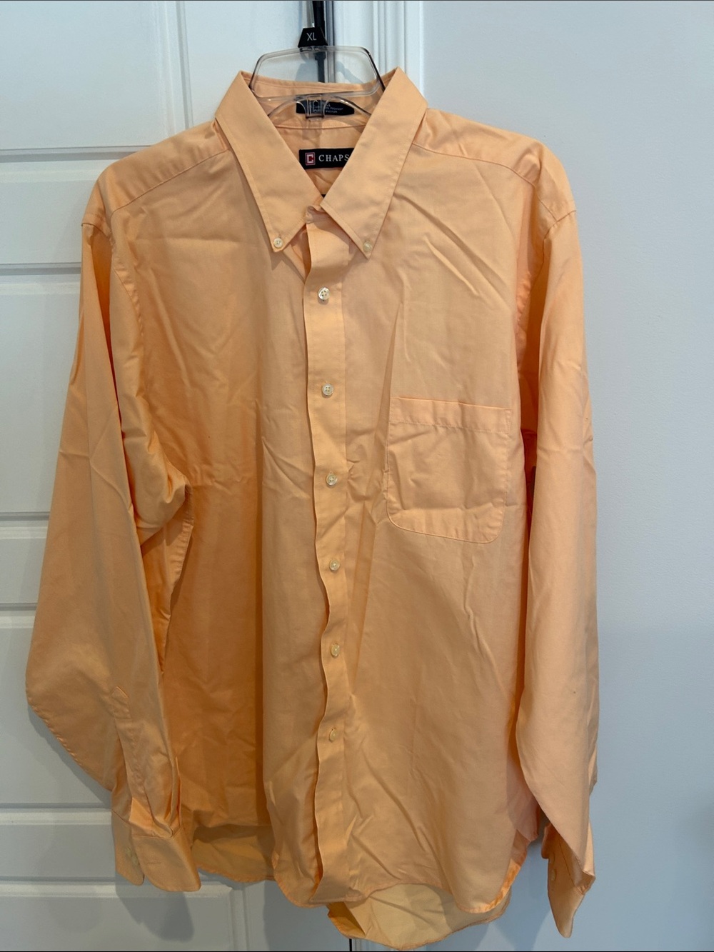 NWOT Chaps Men's Long-Sleeve Button-Down Shirt - Light Peach